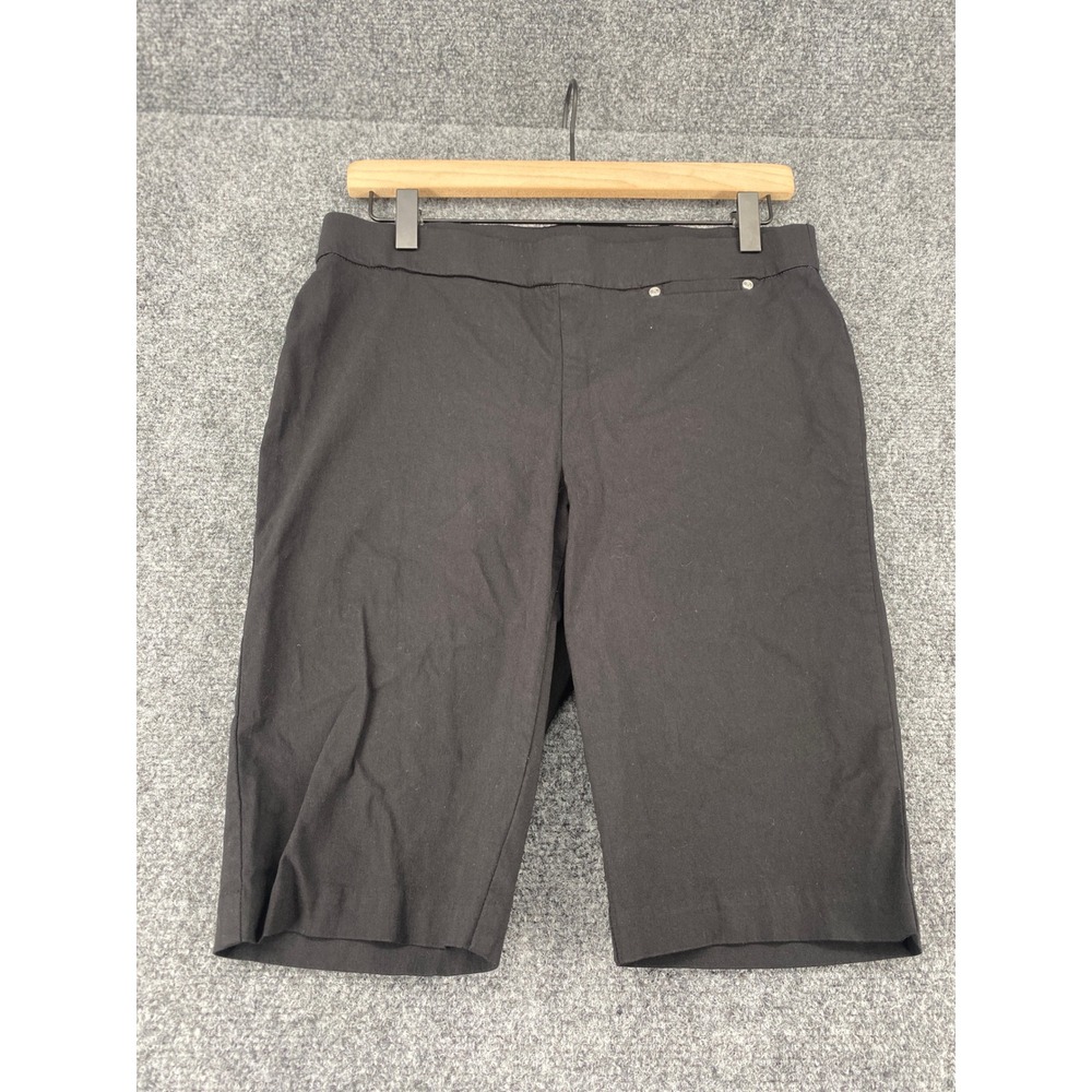 RBX Active Bermuda Shorts Womens 10 Black Stretch Pull On Knee Length Casual